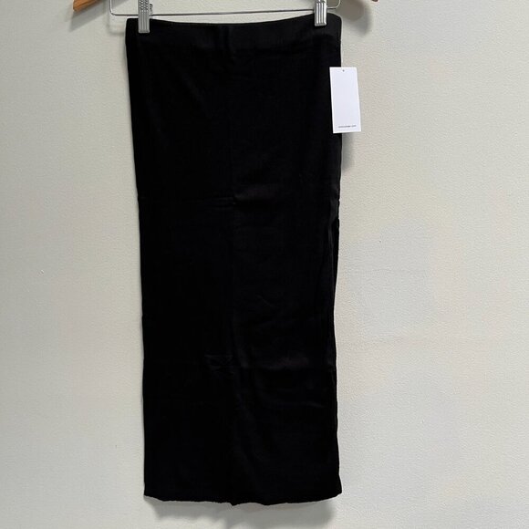 Cotton Citizen Melbourne Midi Skirt with Slit in Black Size Large NEW - Picture 2 of 4